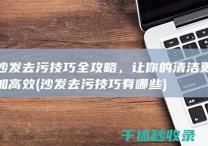 沙发去污技巧全攻略，让你的清洁更加高效 (沙发去污技巧有哪些)