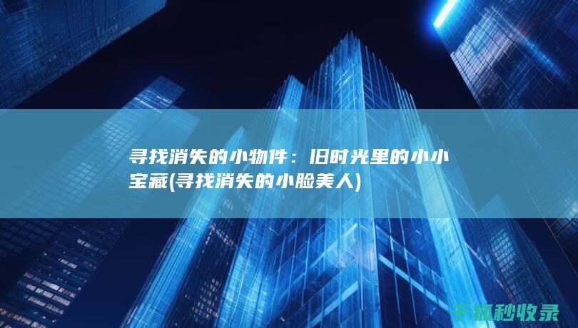 寻找消失的小物件：旧时光里的小小宝藏 (寻找消失的小脸美人)